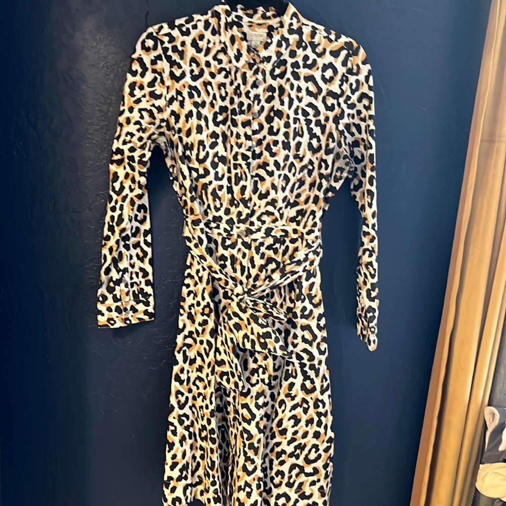 Jcrew leopard print dress. Size 6.